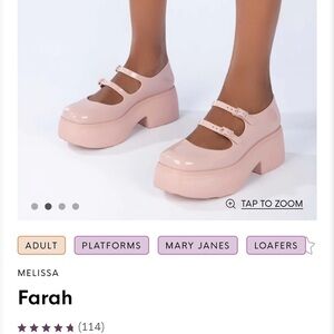 Melissa Platform Mary Janes in Pale Pink